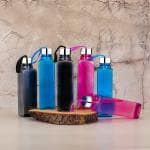 SELECTOR Multicolor Plastic And Steel Square Shape Water Bottle With Cap (1000 ml)Pack of 6