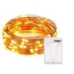 LTETTES Warm White Battery Powered Copper Wire LED Fairy Light 50 Lights (Pack of 2)