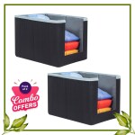 Homeleven Shirt Stacker Foldable Closet Organizer Shirts and Clothing Organizer Non-Woven Shirt Organizer for Wardrobe 40 x 20 x 25 Cm - pack of 2