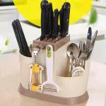 KATHIYAWADI Multi Functional Utensil Stand Kitchen Chopsticks Holder Spoon, Knife and Cutlery Organizer Self Draining Basket for Kitchen Cutlery Storage Box