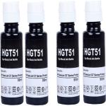 ZOKIO Refill Ink GT51 For HP 310, 315, 319, 410, 415, GT5810, GT5821 Inktank Printers Pack 4 Black Ink Bottle