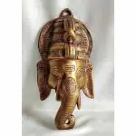 Akriti Brass Art Wares Ganesh face Large Metal Lord Ganesha face, Ganesh Wall Hanging for Entrance Door, Living Room, Decorative Wall decor; Metal Wall Hanging showpiece (17 x 6 x 36CM)