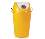 ARISTO Plastic Swing-Lid Garbage Waste Dustbin, 60 Litres, Yellow