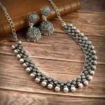 Royale Diva Premium Quality Designer Oxidized Stone Choker Set with a Touch of Elegant
