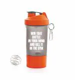 Nakoda Power Shaker | 550ml |Protein Shaker|Water Bottle With Storage Compartment |ORANGE