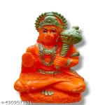 TRACES Poly Resin Sanduri Bajrangbali Hanuman ji Idols and Puja Article Poly resin | Hanuman ji Idol for Home or Temple | Religious Idol or Figuriens for Home or Temple | 5*8*12 cm
