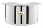 JAGGERY Stainless Steel Round Bottom Extra Heavy Gauge Premium Patila/Bhagona/Tapeli/Tope with Lid Capacity 5 Litre (Pack of 1)