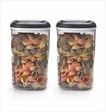 Tupperware Plastic Dry Snacks Storer Clear Canister Pack of 2 1.3L