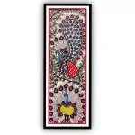 MAMTA DEVI ART AND CRAFT_Framed Peacock Madhubani Painting | Traditional Handmade Mithila Art
