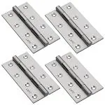 LAPO Premium Stainless Steel Door Butt Hinges, 4 inch x 14 Gauge, 2 mm Thickness, Kabja for Door Wardrobe Cabinets, Soft Movement Kabza (4x14, 4 Pcs, Matt Finish)…