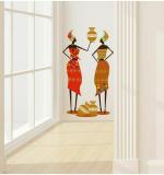 WOLPEP Multicolor Vinyl African People Wall Sticker