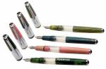 Ledos Multicolor Plastic Kanwrite Kingdom Eyedropper Demonstrator Fountain Pen (Pack of 4)