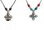 Astroghar Tibetan Buddhism Lucky Charm Double Dorje And Kartika Knife Metal Pendant