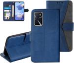 Autofocus Faux Leather Back Case Flip Cover for Oppo A16 with ID Card Slot | Foldable Stand | 2 Card Slot | 1 Cash Slot | Magnetic Closure - Executive Blue, 23127