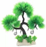 AKSHAT ENTERPRISES GREEN FISH TANK PLANT Aquarium Plant Anchor Product Aquarium Artificial Plastic Bonsai Plant Ornament Tree for Decoration (Green)