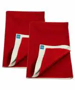 Mee Mee Reusable Mat Water Proof/Extra Absorbent Dry Sheets/Bed Protector(140CmX100Cm) Pack of 2 (Maroon, Large)
