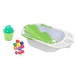 BUMTUM Baby Bath Tub With Floating Balls & Baby Bathing Mug Seat Sling, Anti-Slip Kids Bathtub For Baby Shower - Sea Green