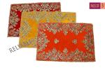 Reliable Multicolour Chowki Assan Fancy Velvet Puja Altar Cloth For Pooja Home Mandir, Temple 9 x 7 inch Pack of 3