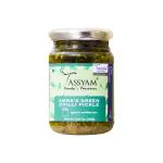 Tassyam Organics VP Green Chilli Pickle 160g | Flavourful Hari Mirch Pickle Not Very Spicy