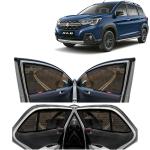 Kingsway Car Magnetic Sun Shades Curtains for Maruti Suzuki XL6, Model Year : 2022 Onwards, Half Cut in Front Window, Color : Black, Cotton Mesh, Complete Set of 6 Piece