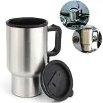 MOSTSHOP Stainless Steel Electric Smart Mug 12V CAR Electric Kettle Heated Mug CAR Coffee Cup with Charger Heating Cup Kettle Vacuum Insulated Water Heater Mug for Maruti Suzuki Baleno BS6 (Pack of 1)