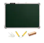 Eduway 2x3 Ft. Non-Magnetic Double Sided Green-White Board with 1 Duster,2 Chalk Holder & 25 Chalk