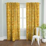 TailoringIndia Digital Spaceship Design Printed Yellow Curtains for Windows, Doors, and Extra-Long Doorways - Elegance Redefined, Set of 1,pcs (Window - 5ft)