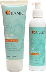 ORANIC Plant Derived Face Wash and Body Lotion Paraben and SLS Free Orange Peel Extract (pack of 2)