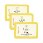 Vagad's Khadi Saffron Soap 125gm | Reduces Pigmentatio Spots | Moisturized your Skin | Free from Parabens | Pack of 3