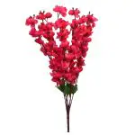 Fancy Mart Rose Pink Artificial Flower Blossom Stick 9 Stem without Pot 60 x 30 cm
