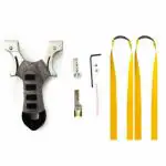 Marksman Durable Steel Slingshot Alloy Toy for Eye and Attention Training Entertainment Competition Outdoor Games and Fishing Gulel Catapult with Best Latex Bands (Comfortable Grip Catapult)