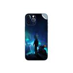 GADGETSWRAP Printed Vinyl Skin Sticker for Apple iPhone 12 Pro - Skylines Biker Blue City Photomanipulation