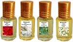 Menjewell Fragrances (Rose Fresh, Rajanigandha, Royal Kewda, Jasmine) 5ml Pack of 4Pc (Floral Attar)