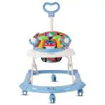 BUMTUM Baby Walker | Baby Walker With Parental Handle, Music and Stopper | 6-48 Months | Walker For Baby | Multifunctional & Adjustable | Spaceship Walker Sky Blue