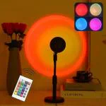 LITVERSE Sunset Projection Lamp 16 Color Sunset Light Projector with Remote Control 360 Degree Rotation USB Sunset Lamp for Photography Bedroom Party Atmosphere Decor (Plastic)