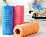 3 Piece Homeleven Kitchen Tissue Towel Roll Reusable and Washable Kitchen Wipes 2 Ply Non Woven Fabric Multicolor