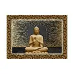 SHASWAT ART Lord Buddha Painting Sparkle Coated Self Adhesive Wallpaper Without Frame Digital Reprint 16 inch x 22 inch Painting
