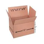 CANS & HOPE Eco-friendly 3 Ply Corrugated Packing Box for Secure Shipping, Moving, Courier & Goods Transportation, Brown (15x11x9 Inches Pack of 25)