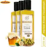 Herbal Khadi Lemon Herbal Face Wash Oil & Pollutant Cleanser Pimple Anti Acne Extract Of Lemon, Honey No Paraben & Sulphate (Pack of 3) 630 ml