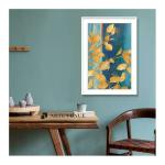 ARTE'VENUE Golden Blue framed wall art on Paper 39 X 54 inch