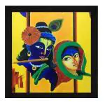 Krishna Radha Flute Photo Frame | Radha Krishna Photo Frames | Painting Frame ( 12 in x 12 in )