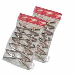 Winggi Silver Jumbo Ring Tray Stainless Steel Multipurpose Cloth Clip (Pack of 24)