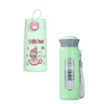Welour Glass Multicolor Frank Sprite Cute Cat Feature And New Style On The Go Water Bottle - 380 Ml (Set Of 2)