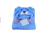 Chubby Cheeks Multipurpose Hooded Super soft Blanket Cum Wrapper for Baby with Cloth Diaper-Blue