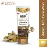 WOW Skin Science Purifying Multani Mitti Face Wash for All Skin Types | Controls Excess Oil | Brightens & Purifies Skin | Face Wash for Women & Men | Paraben Free | 100 ml