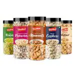 YUM YUM Dry Fruits Combo 750 g Kaju, Pista, Badam, Akhrot & Kishmish Almonds, Pistachios, Cashews, Raisins, Walnuts (5 x 150 g)