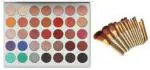 Lenon Beauty The Jaclyn Hill Eyeshadow Palette Cosmetic Powder Makeup (35 Curlers)+ Naked Brush Set of 12 (2 Items in the set)