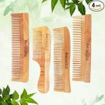 Midazzle Organic Pure Kacchi Neem Wood Comb for men and women | Hair Growth, Dandruff Control, Hair Straightening, Frizz Control | Natural & Eco-Friendly