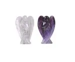 Astroghar Multicolor Crystal Natural Quartz Angel Set Amethyst For Reiki Healing (50 mm)