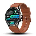 Pebble Cosmos Valor 1.43 inch(3.63 cm)Amoled Bright HD Display 700 Nits, BT Calling, Always On Display, Health Suite, AI Voice Assitance, Multiple Sports Mode, Alarm & Notification, Pedometer, Sleep Monitor, Rotating Crown smartwatch-Rust Orange